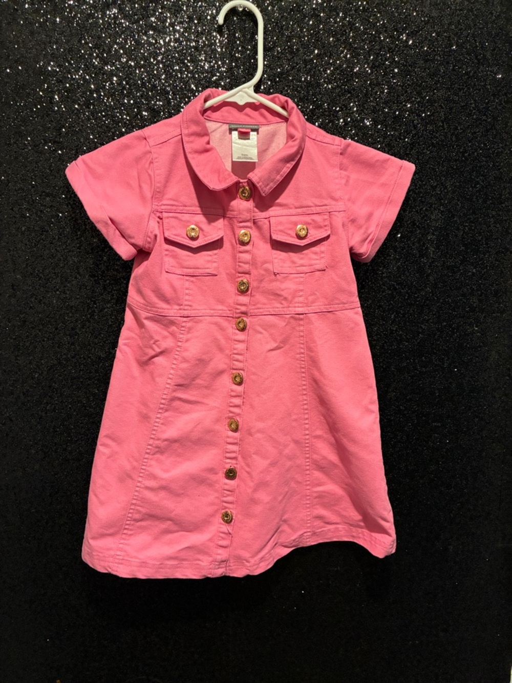 Vince Camuto Hot Pink Button-Front Denim Shirt Dress